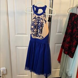 Elegant Blue and Cream Kids Dress